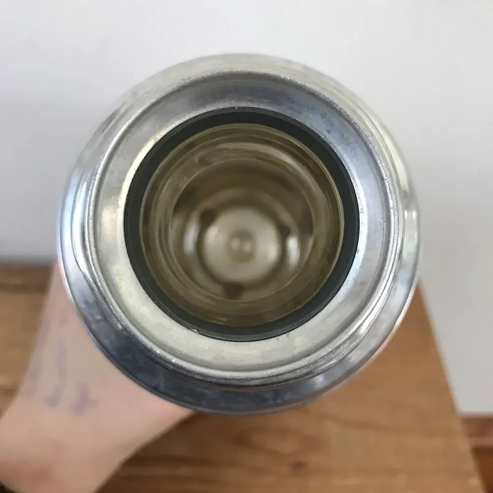 Vintage Aladdin Thermos 71B Dimpled Aluminum Red Top Bullet Thermo King Qt 032B